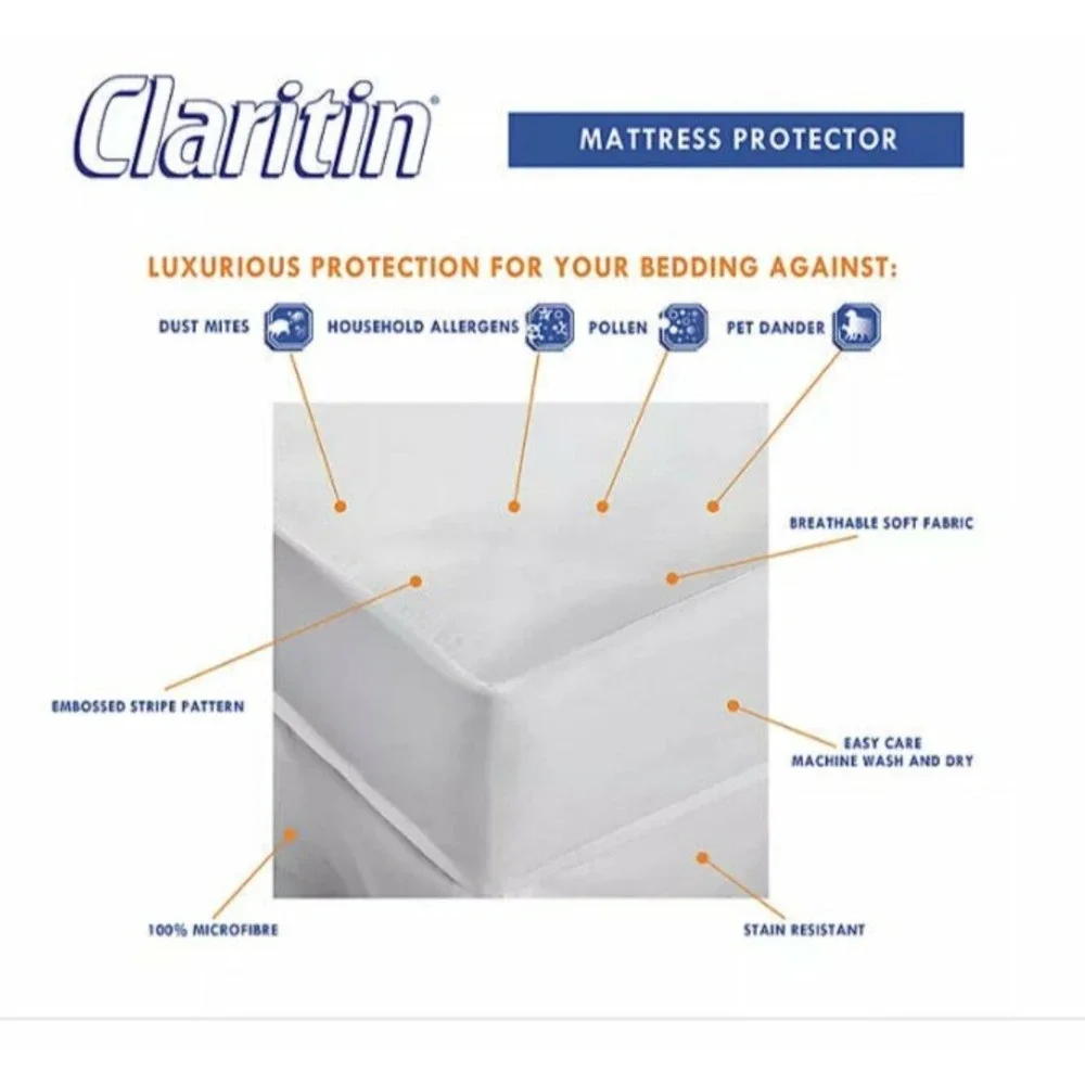 Claritin Ultimate Allergen Barrier MATTRESS PROTECTOR Pad TWIN - NEW